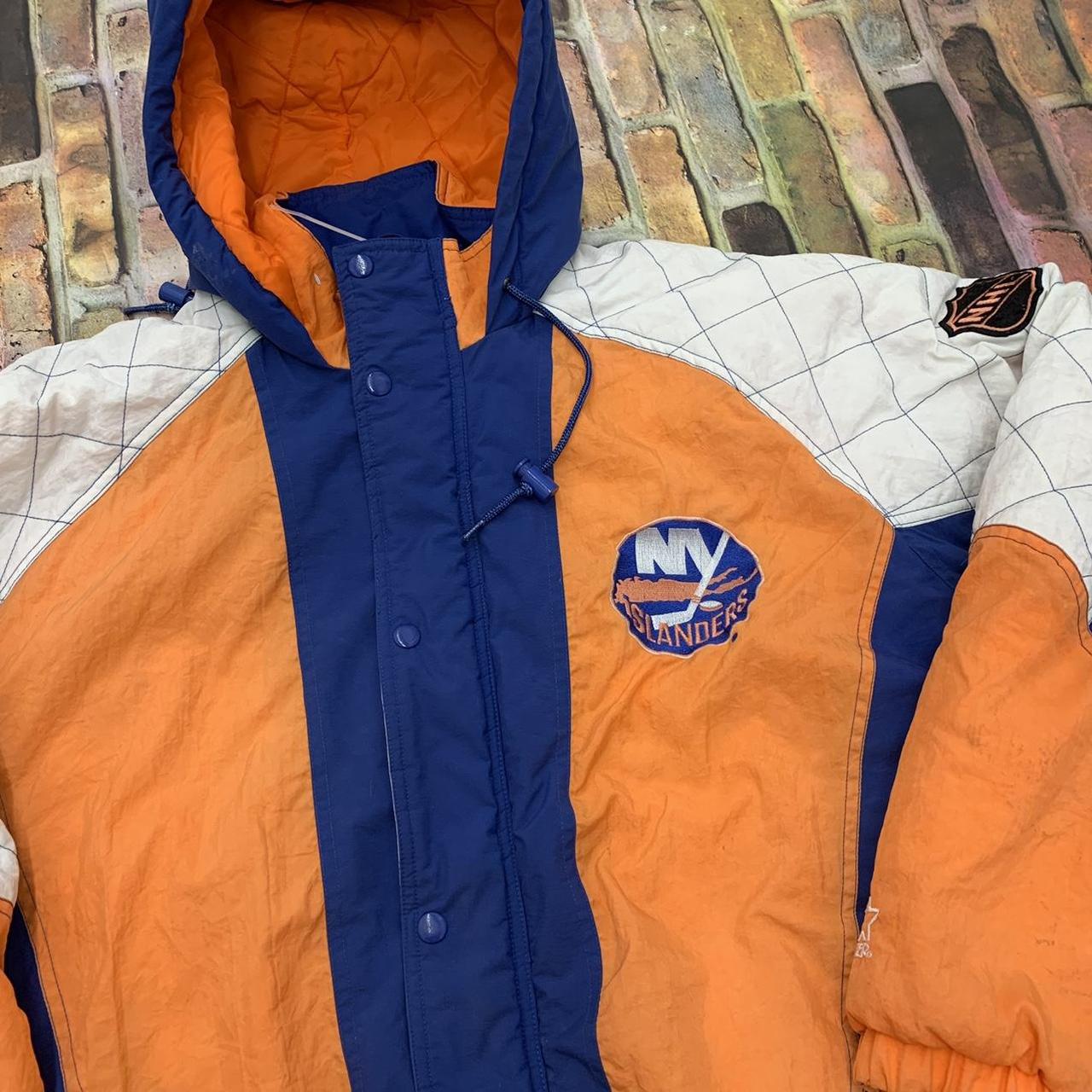 Vintage Starter New York Islanders puffer jacket in... - Depop