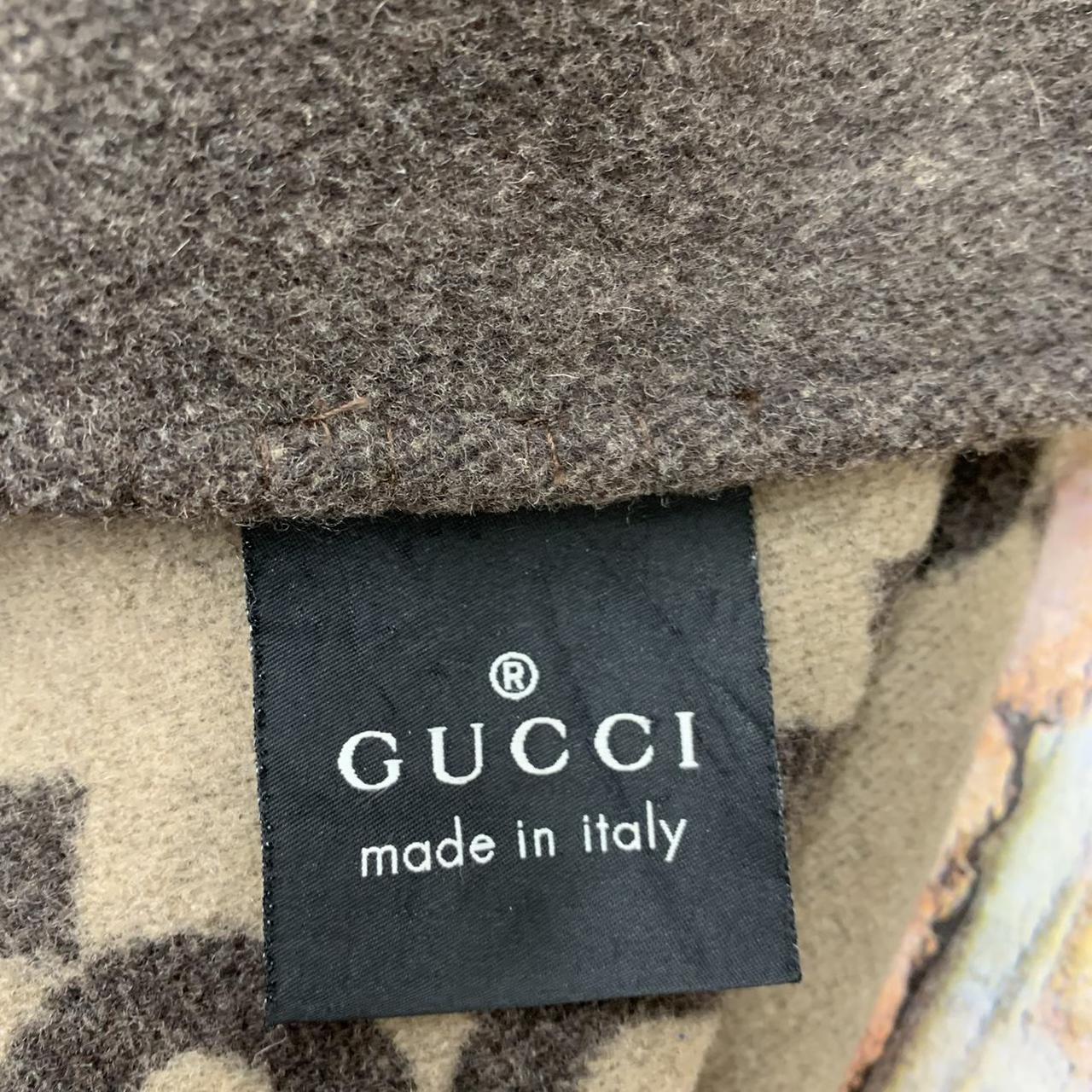 Gucci throw blanket in beige and brown. Shows light... Depop