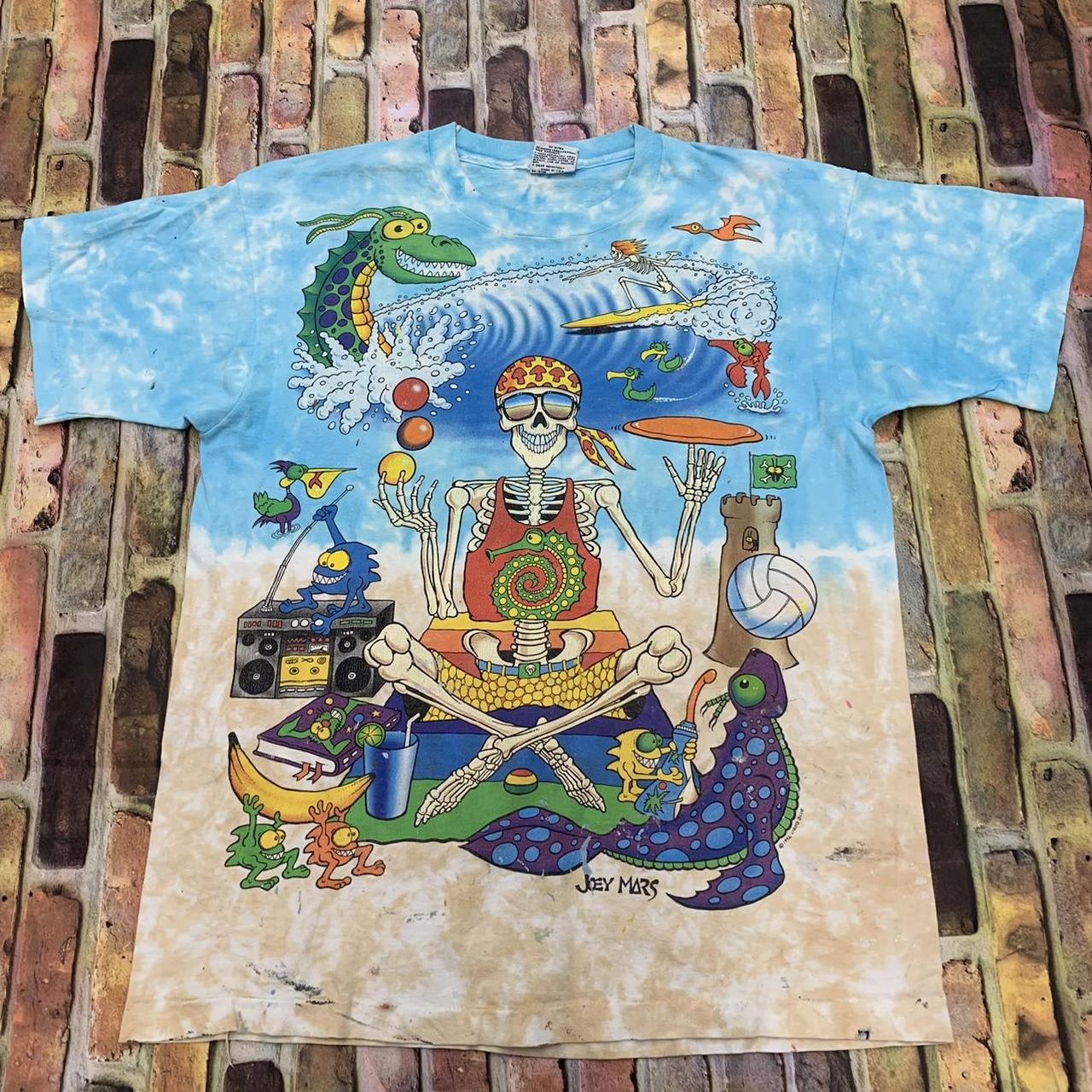 Vintage Liquid Blue Grateful Dead x Joey Mars... - Depop