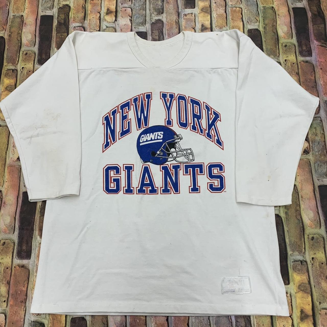Vintage Russell New York Giants 3/4 sleeve shirt in - Depop