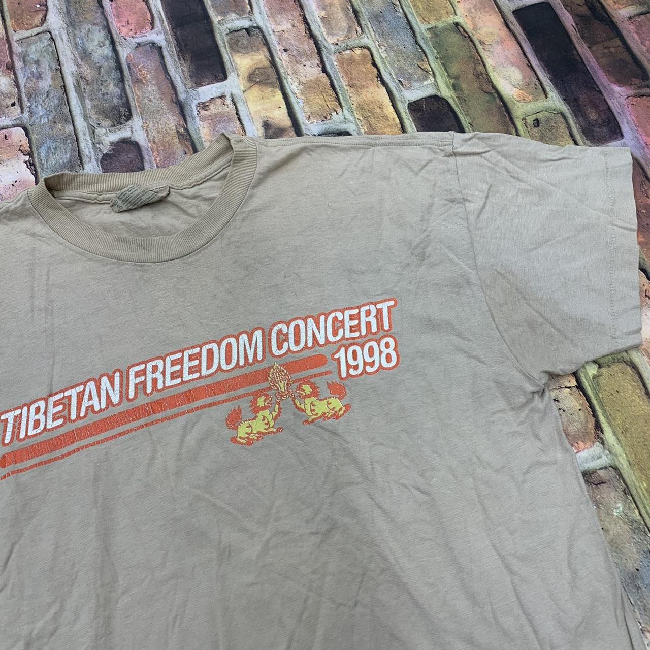Vintage 1998 Tibetan Freedom Concert tee in tan.... - Depop