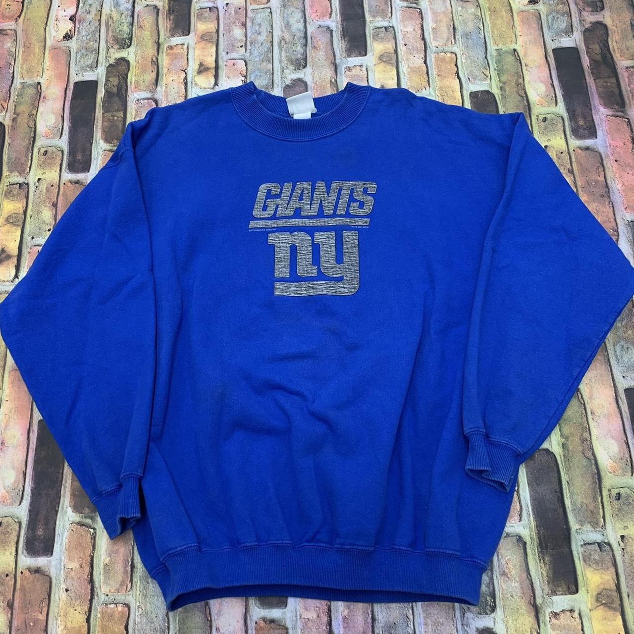 New York Giants Vintage Blue Hoodie Size XL -Any - Depop