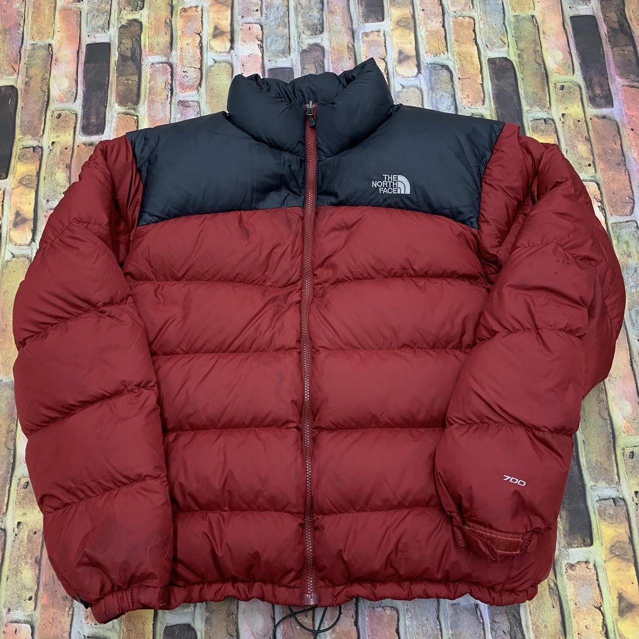 north face nuptse rage red