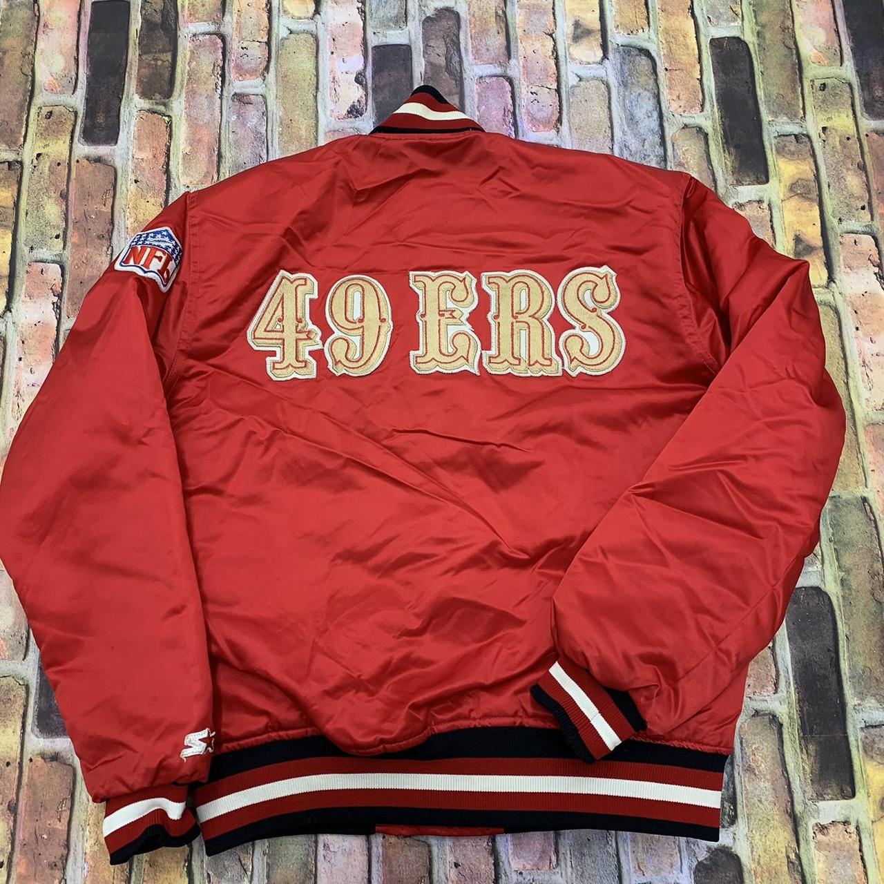 Vintage 80s NFL San Francisco 49ers Satin Bomber - Depop