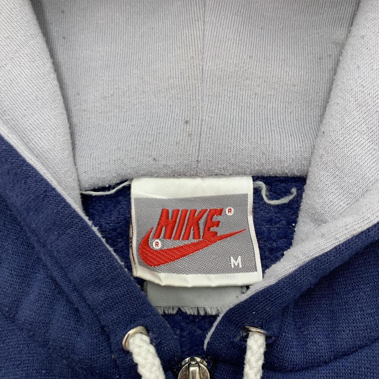 Vintage Nike hoodie in navy. From the 80s. Mens M,... - Depop