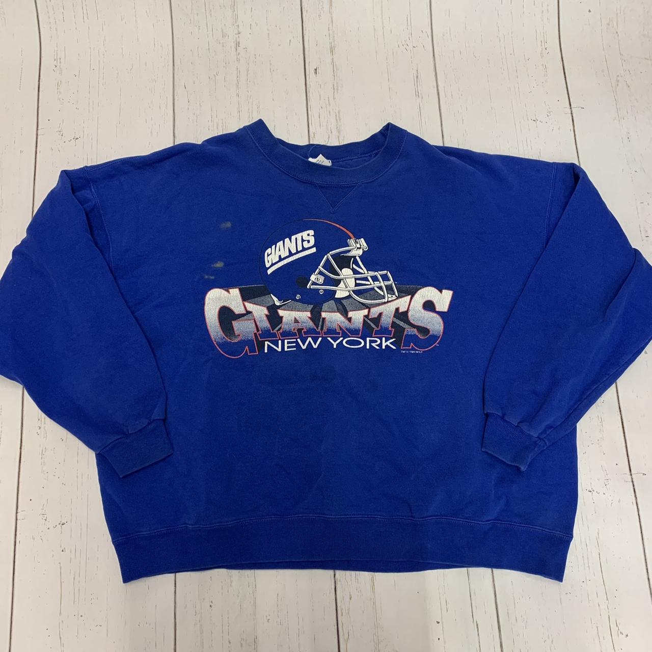 Vintage New York Giants sweatshirt in blue. From the - Depop