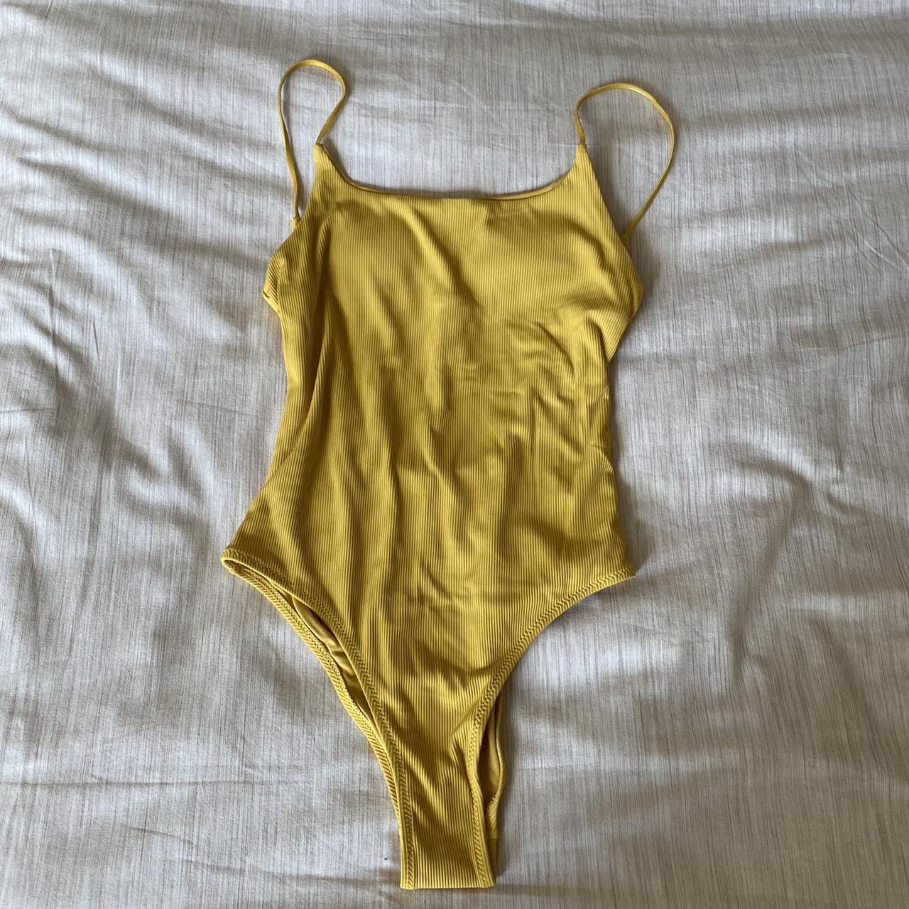 Zara Women's Yellow Swimsuit-one-piece | Depop