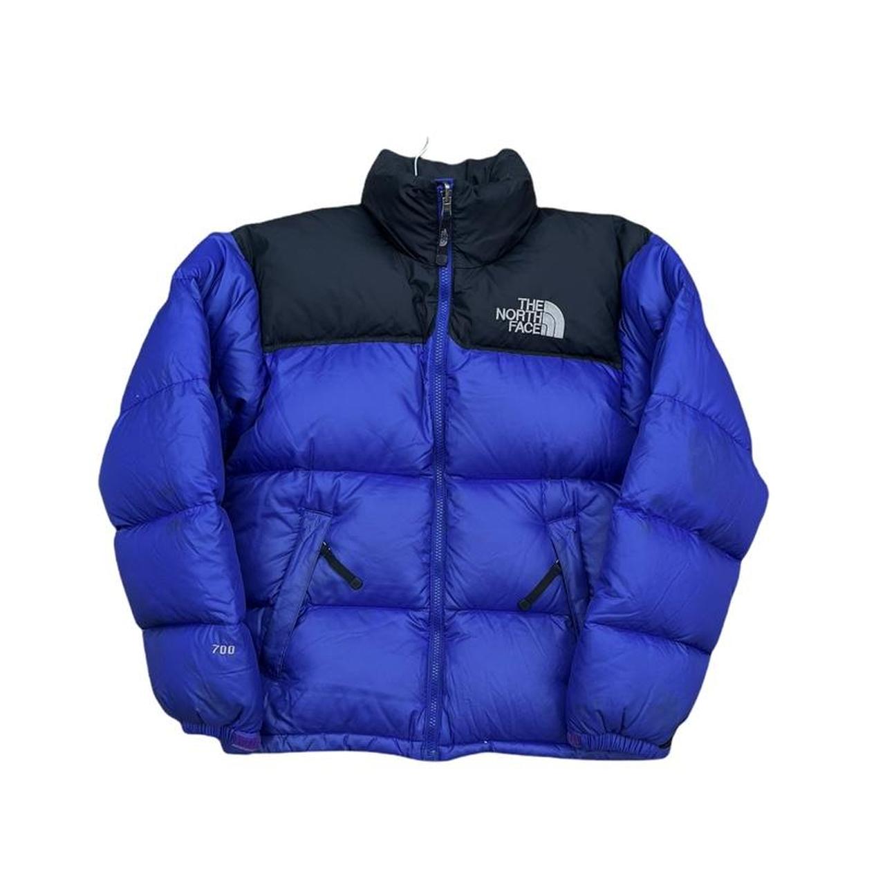 The north face 700 black and blue nuptse down filled... - Depop