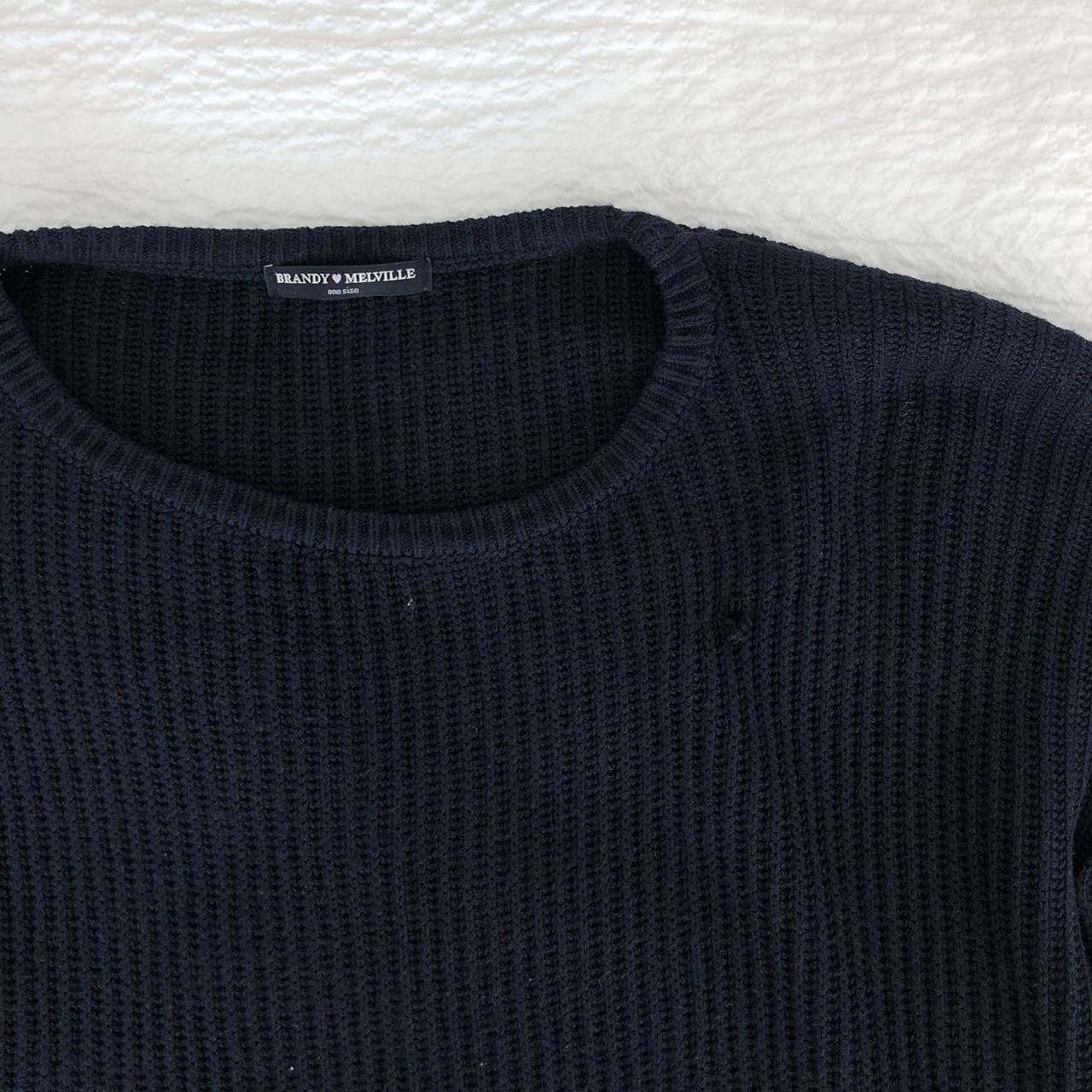 Great basic Brandy Melville thin navy knitted jumper... - Depop