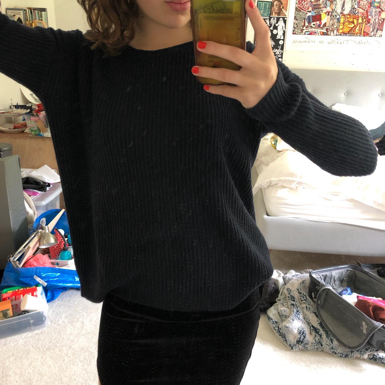 Great basic Brandy Melville thin navy knitted jumper... Depop