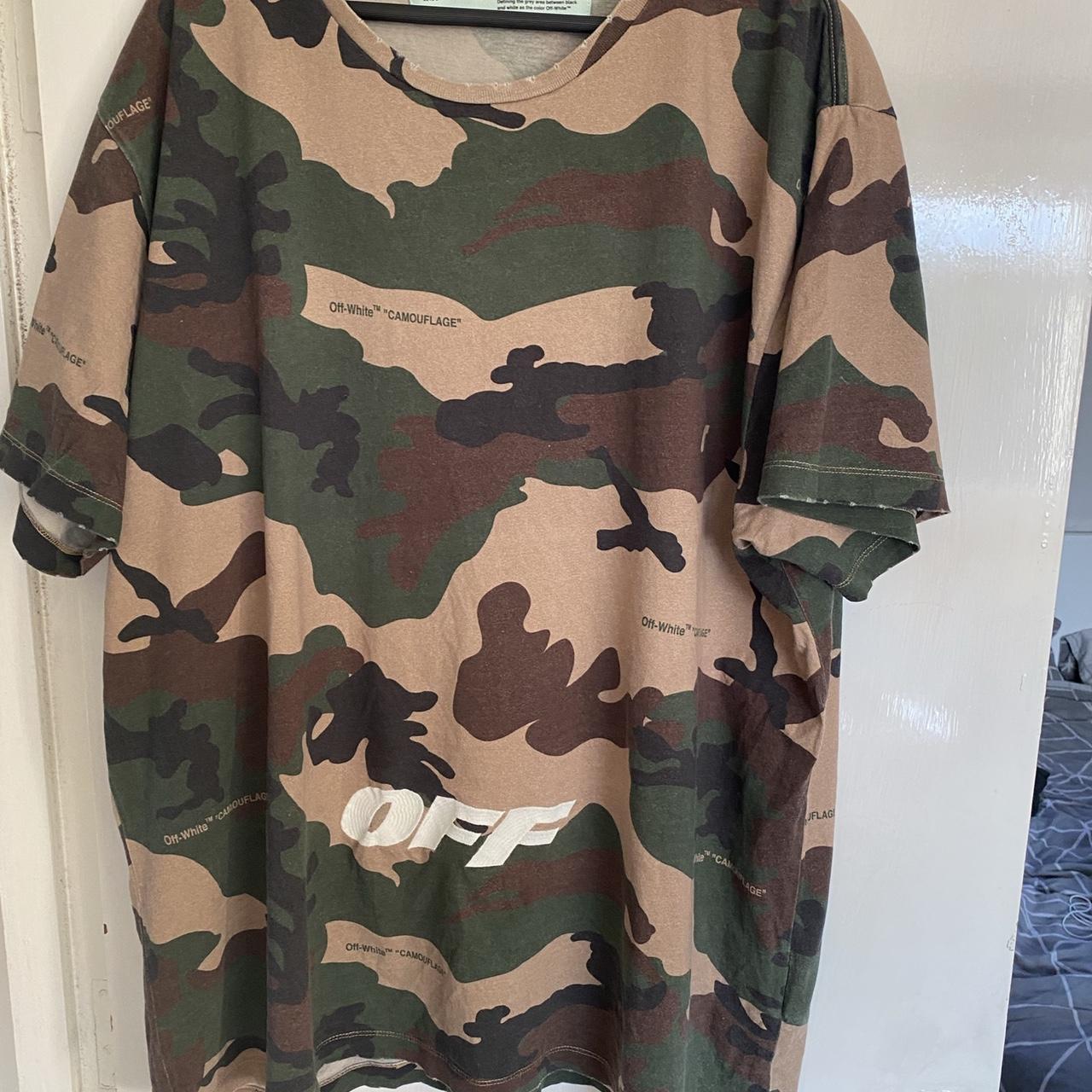 OFF-WHITE Camo oversized Tee Camouflage T-Shirt... - Depop