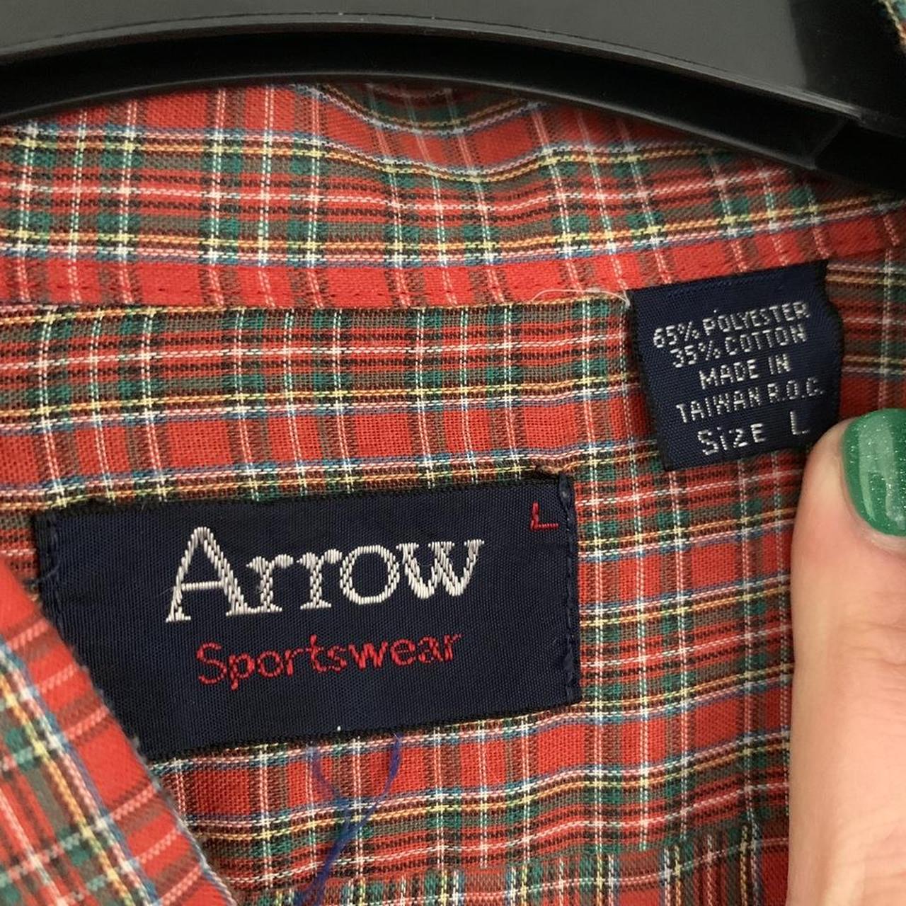 Arrow Sportswear Red Tartan Check Long Sleeved Men's... - Depop