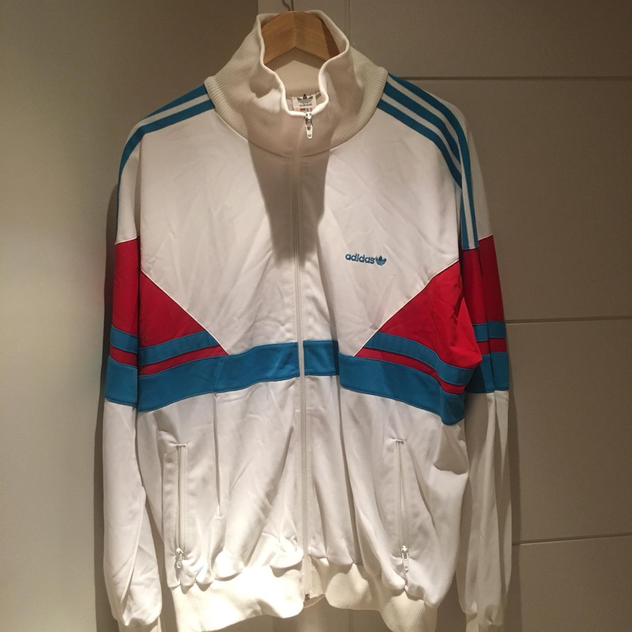 adidas red white and blue tracksuit top