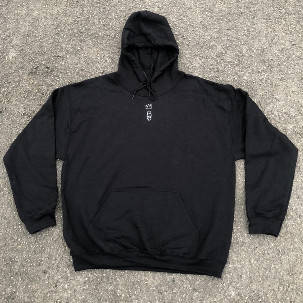 Men's Black and White Hoodie | Depop