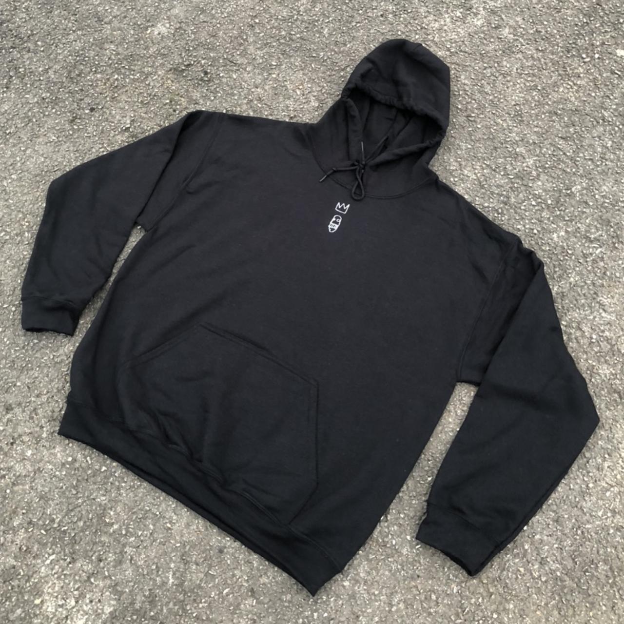 Men's Black and White Hoodie | Depop