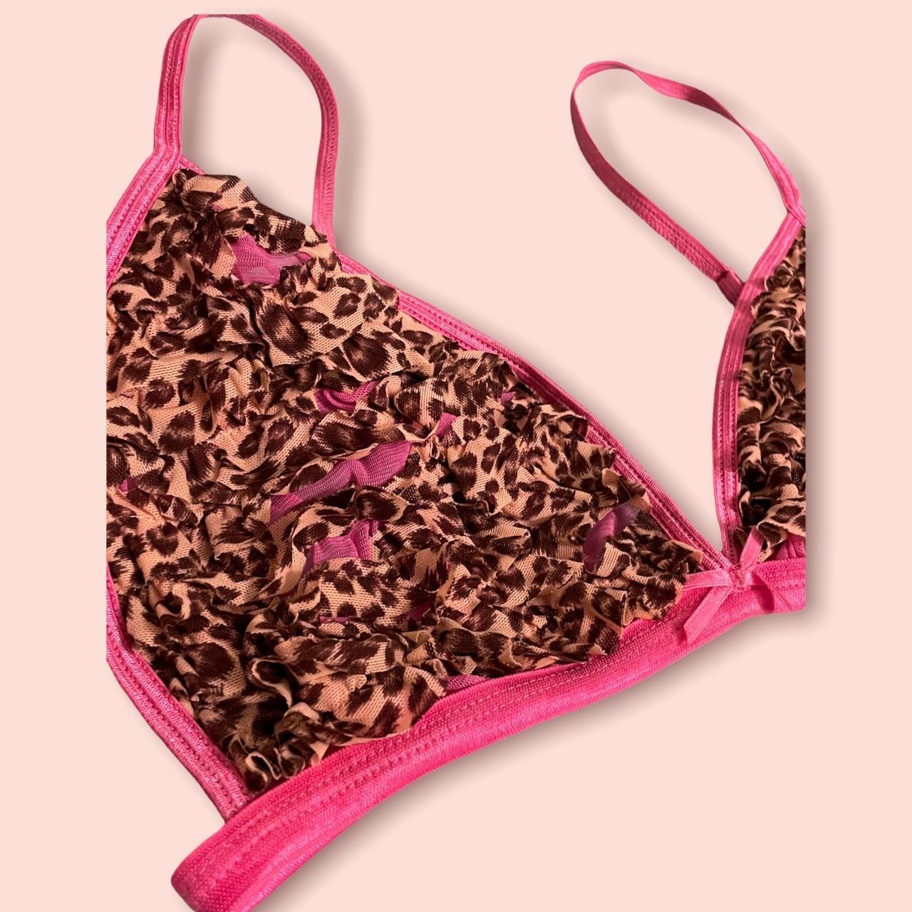 Honeydew Intimates Pink Leopard Frills Bralette In Depop