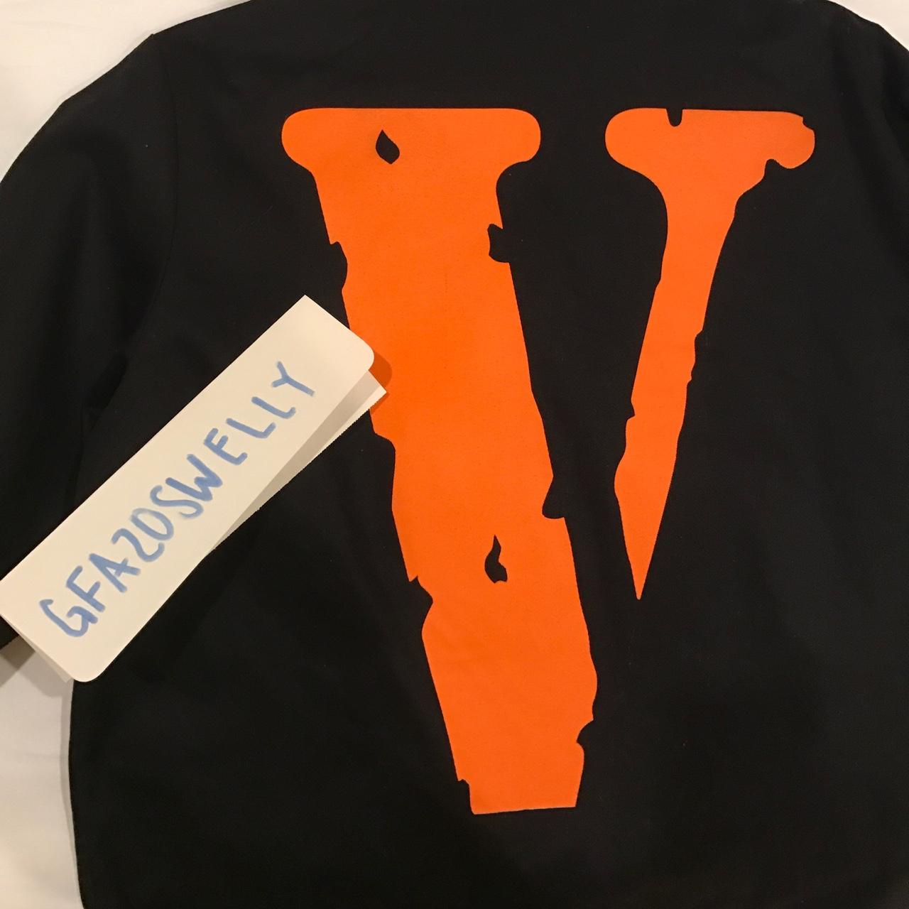 Vlone Coats Vlone Orange And Black Denim Jacket VLONE Jail Jacket
