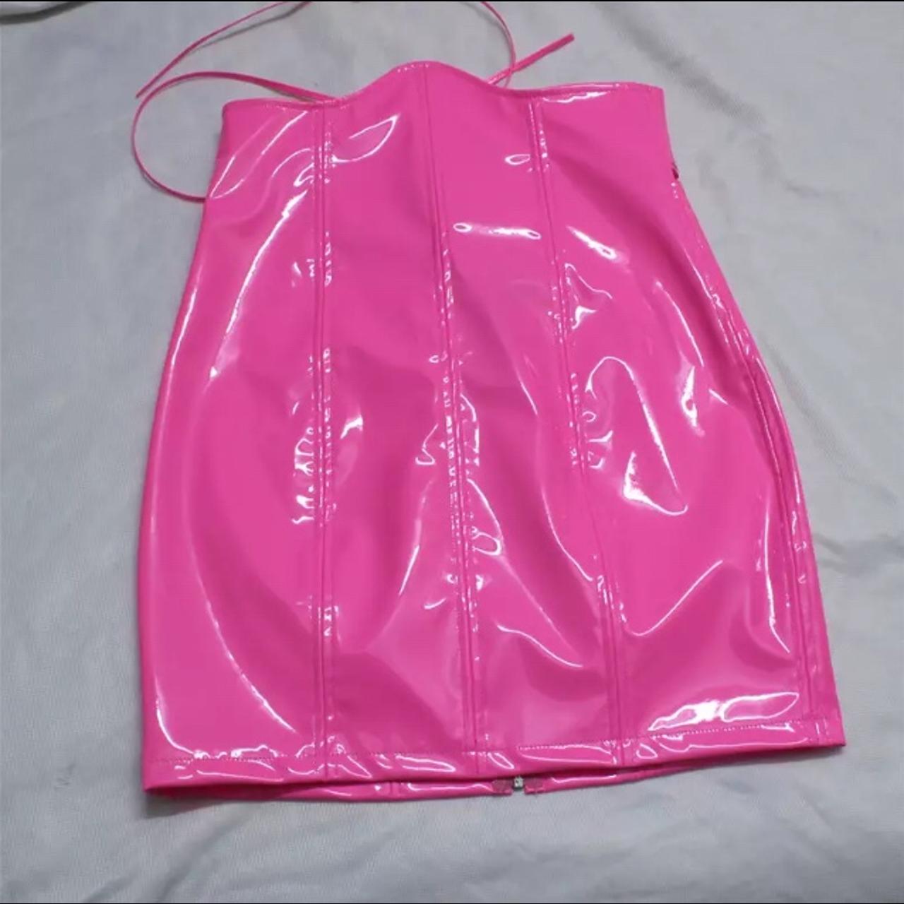 Pink underbust corset skirt available in sizes... - Depop