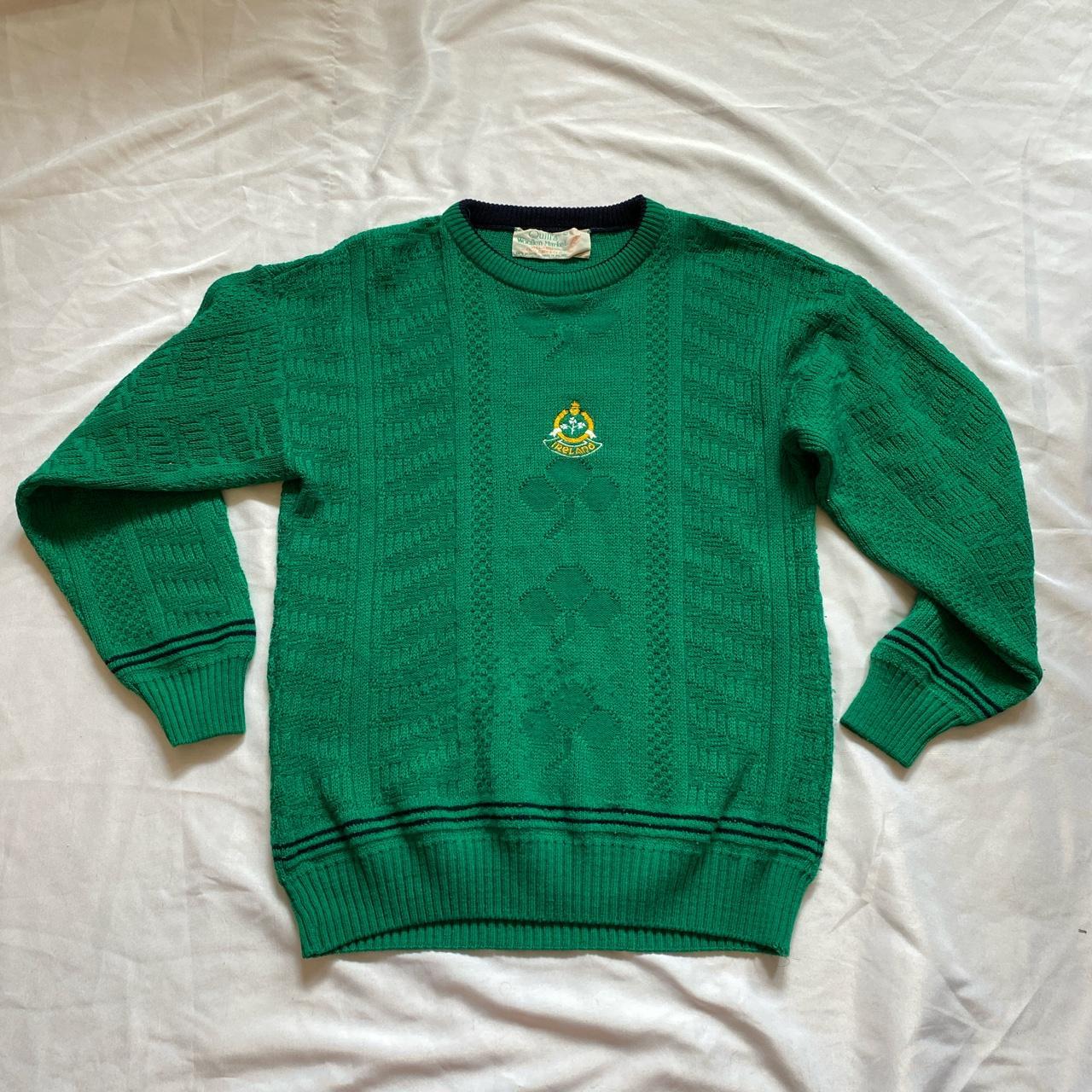 *Vintage Irish sweater. Embroidered logo on front,... - Depop