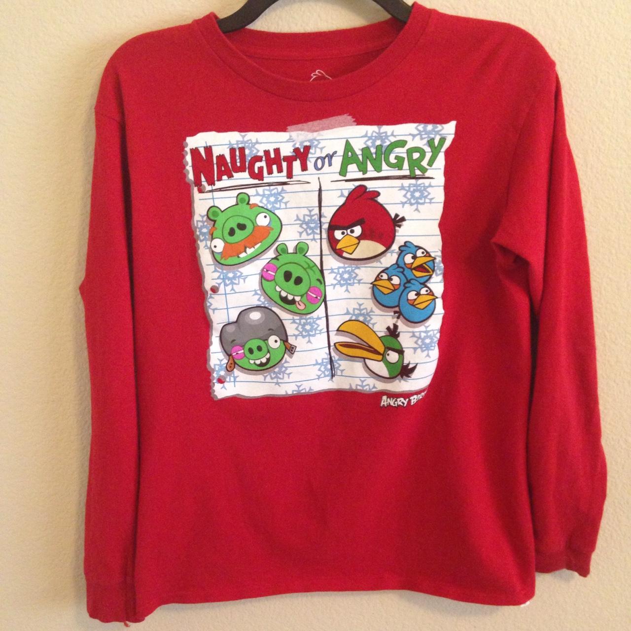 Angry Birds X-MAS Long Sleeve Shirt Juniors Size Depop