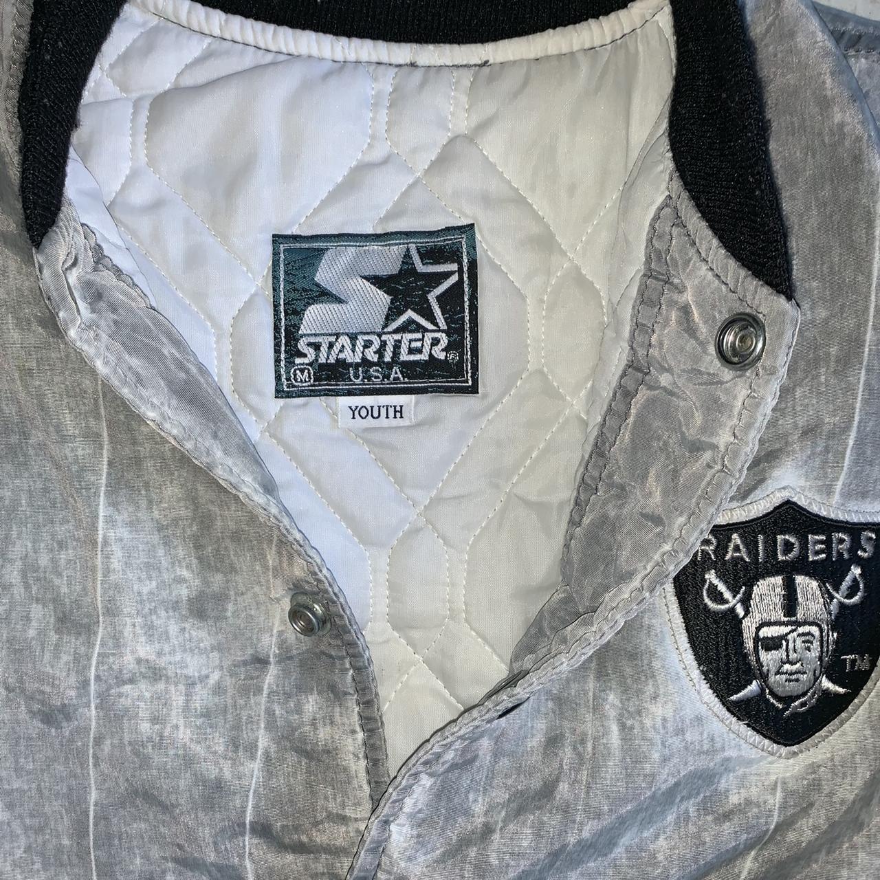 Vintage 90s Raiders NFL Starter Puffer Jacket Men's - Depop