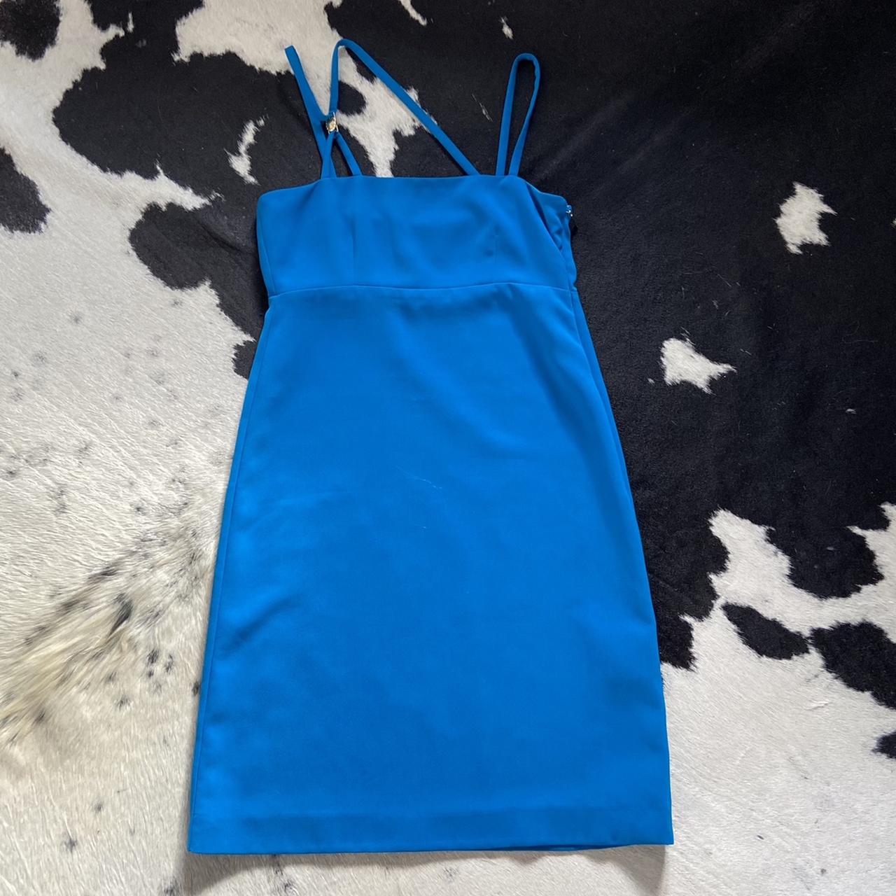 Versace Women's Blue Dress | Depop