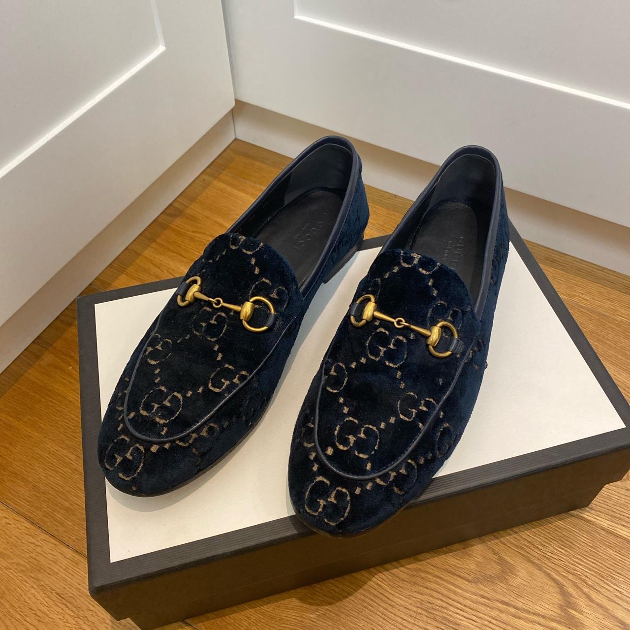 Gucci Loafers Navy Suede *worn few times but amazing... - Depop