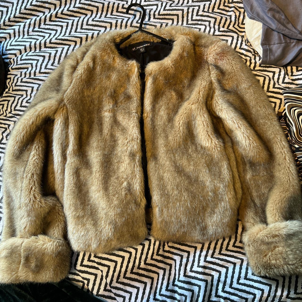 Zara faux fur jacket size small, hardly worn perfect... - Depop