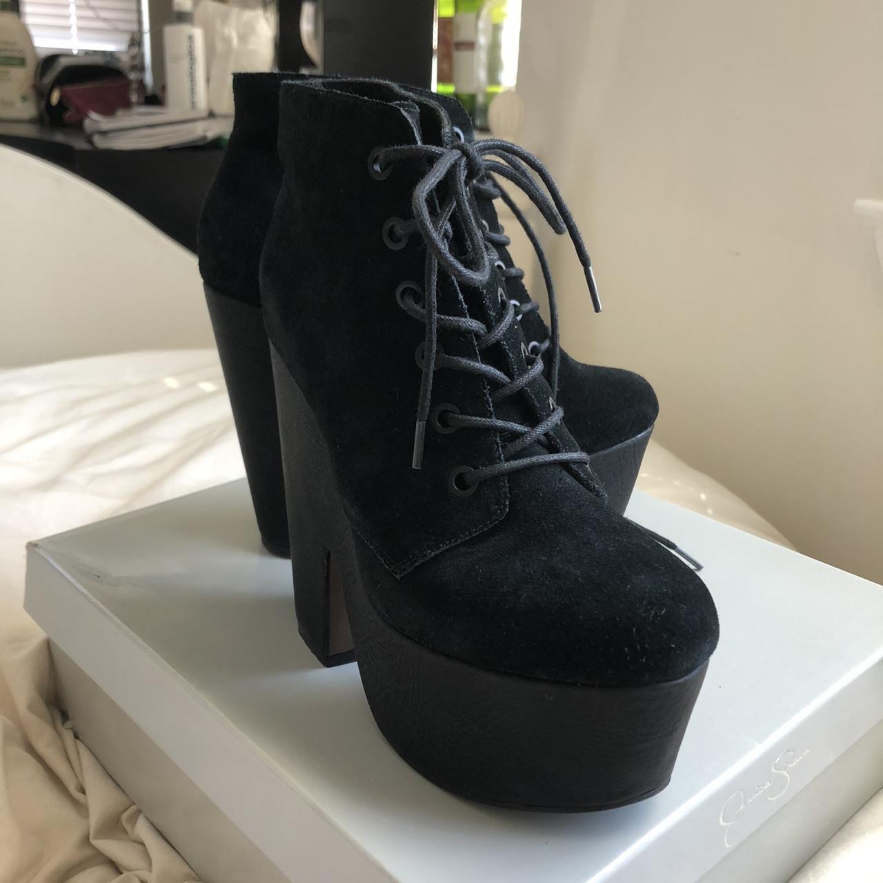 Suede Lace Up Platform Bratz Boots Suuuper - Depop