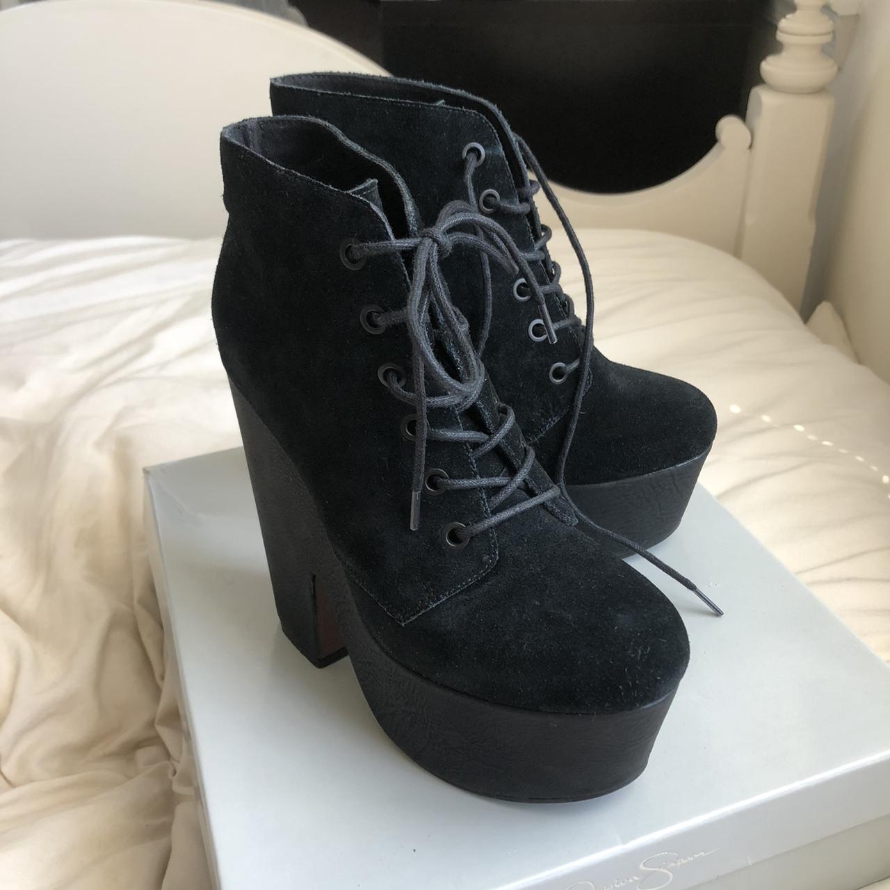 suede lace up platform bratz boots suuuper... - Depop