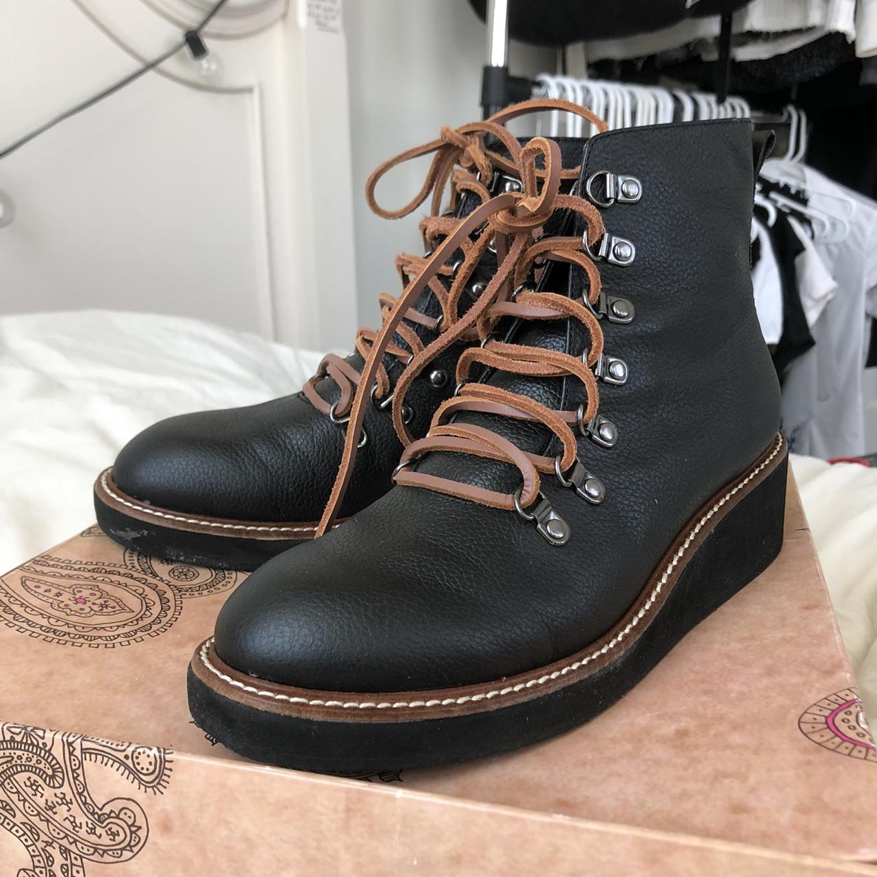 genuine leather platform boots
