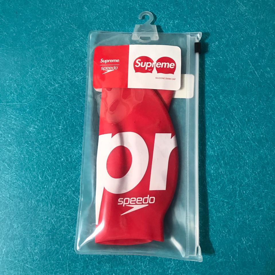 Supreme Speedo *NEW* Swim Cap - Red... - Depop