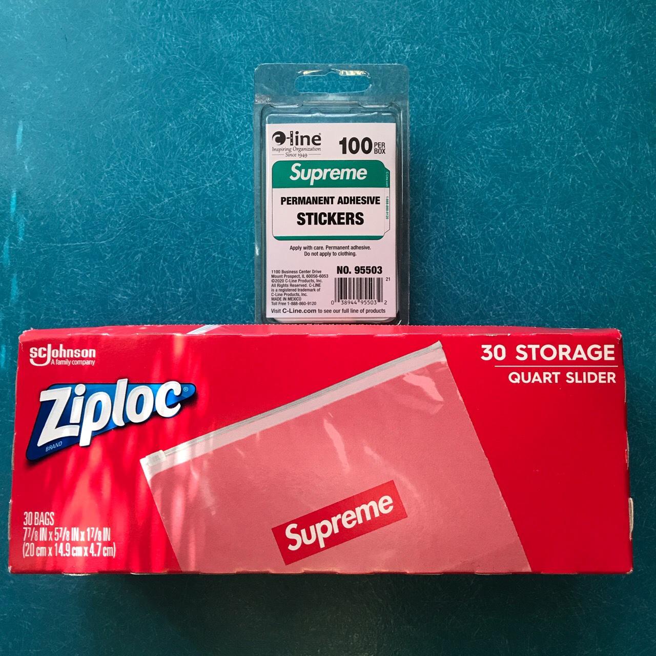 Supreme Ziploc Bags & 1 Pack of Supreme Name Badges... Depop