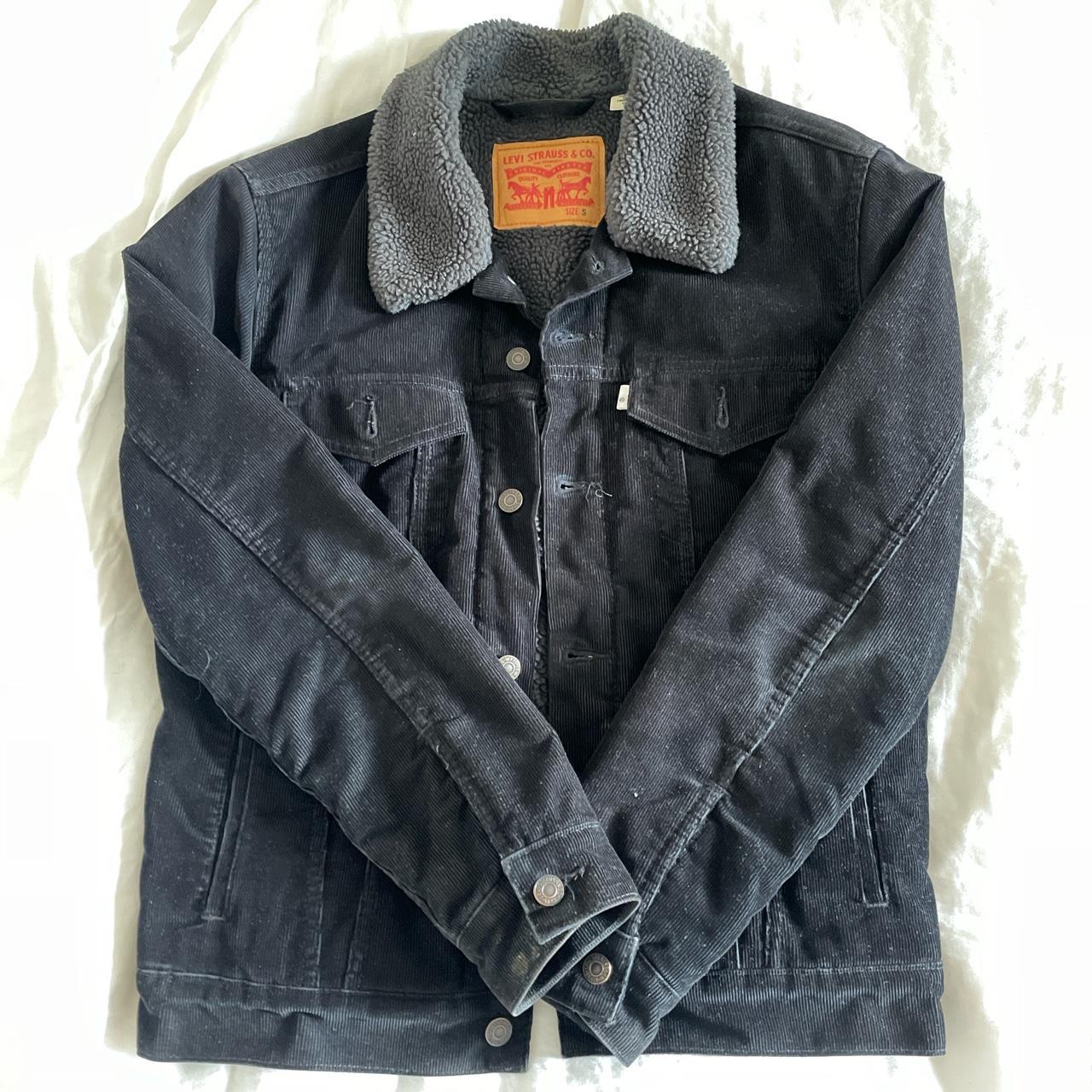 Black corduroy cheap levi jacket