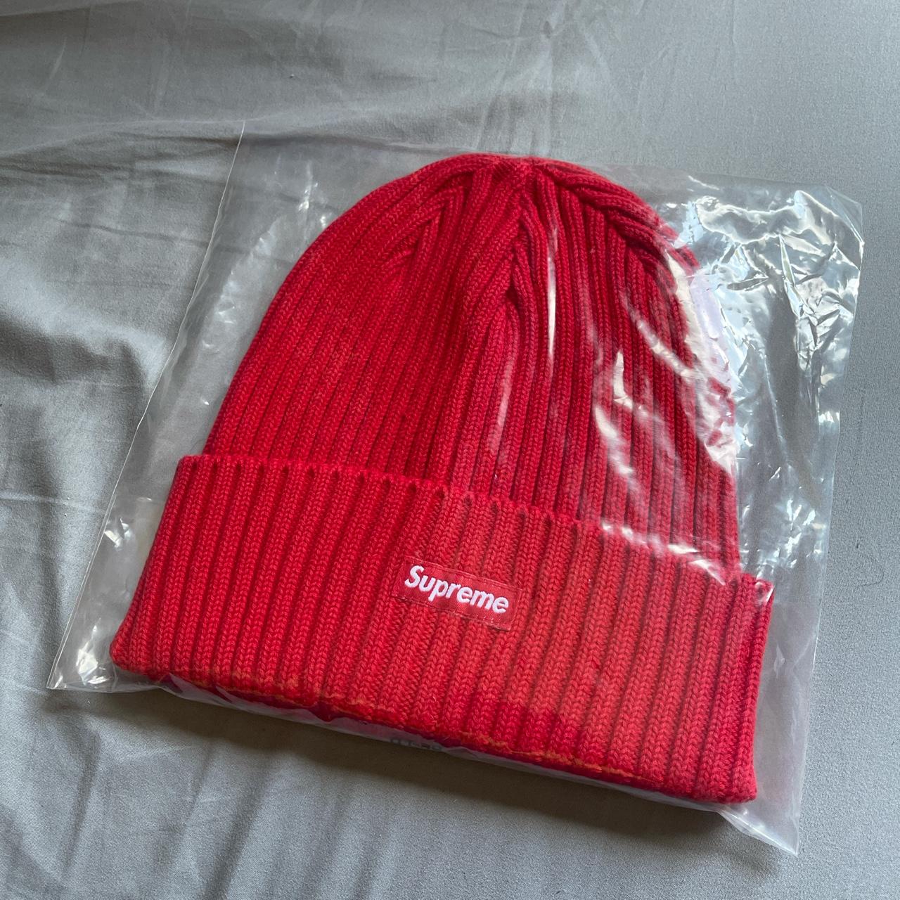 Supreme SS21 over-dyed beanie in red. Brand new and... - Depop