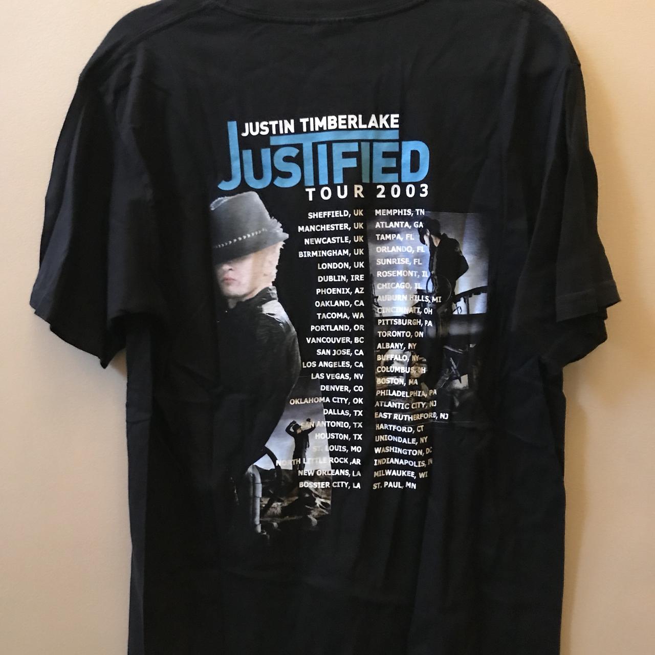 Justin Timberlake 2003 Justified Tour T-Shirt Large Depop