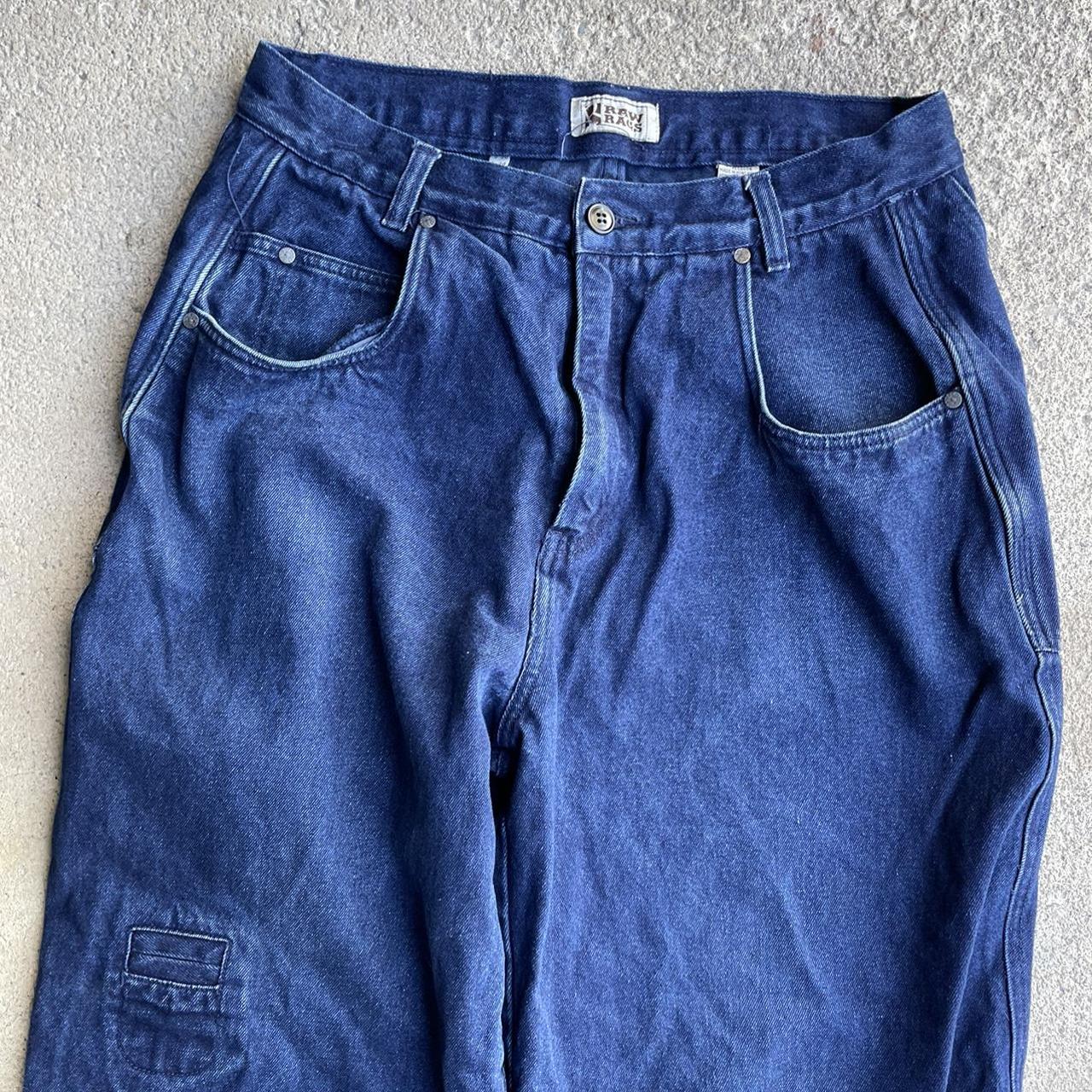 Vintage Y2K baggy blue jeans Good overall worn... - Depop