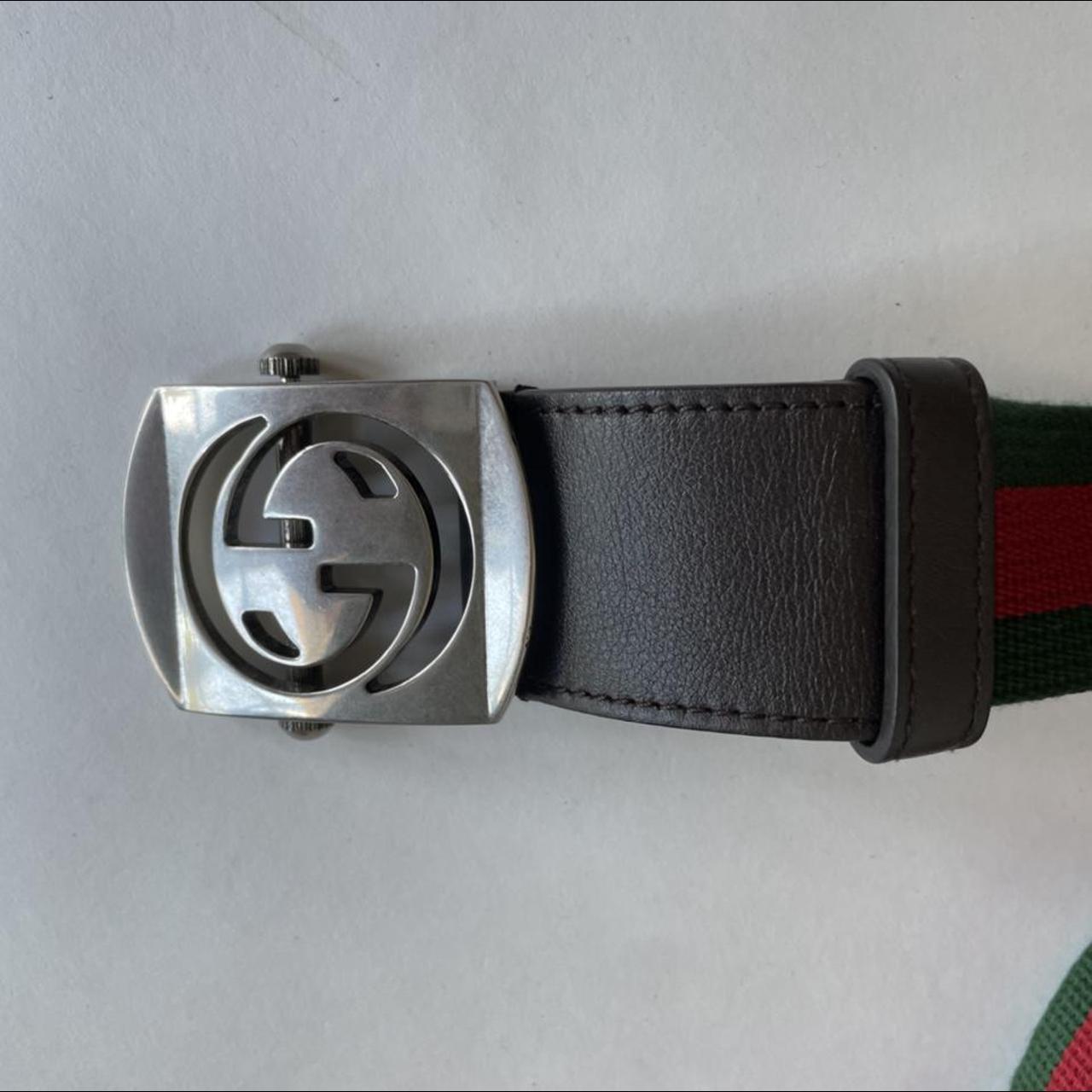 Authentic Gucci Striped Belt. Condition 9.5/10 due... - Depop