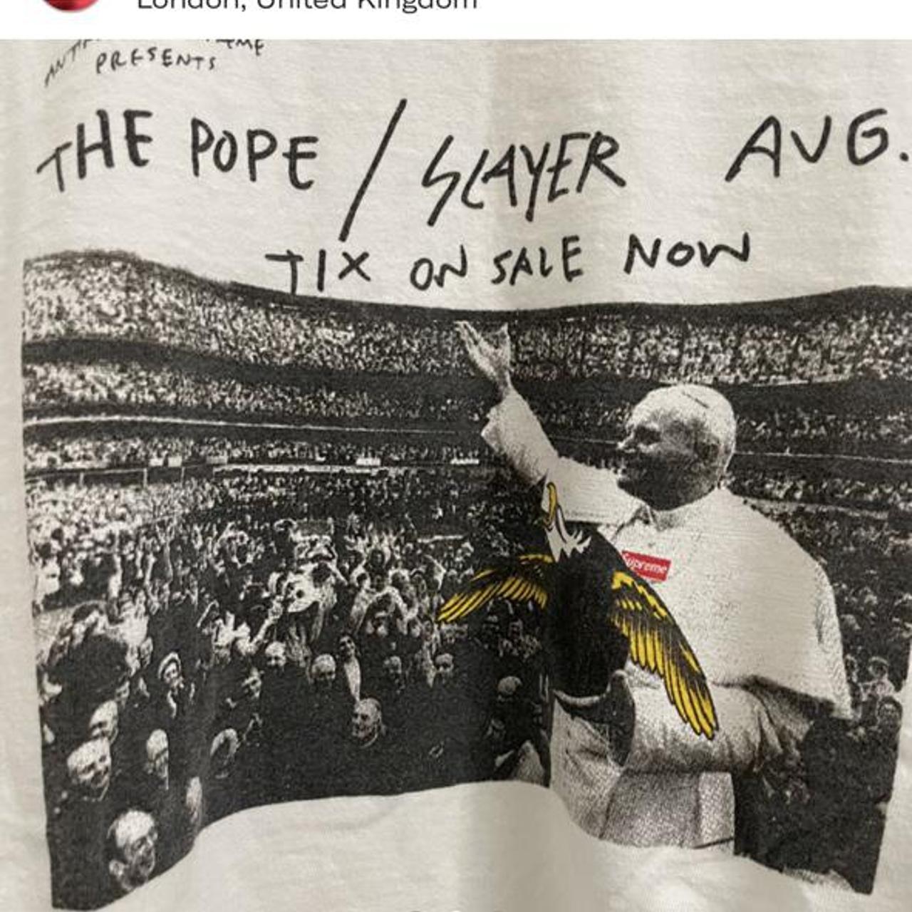 Supreme x Anti Hero Pope Slayer Tee Shirt in White | Depop