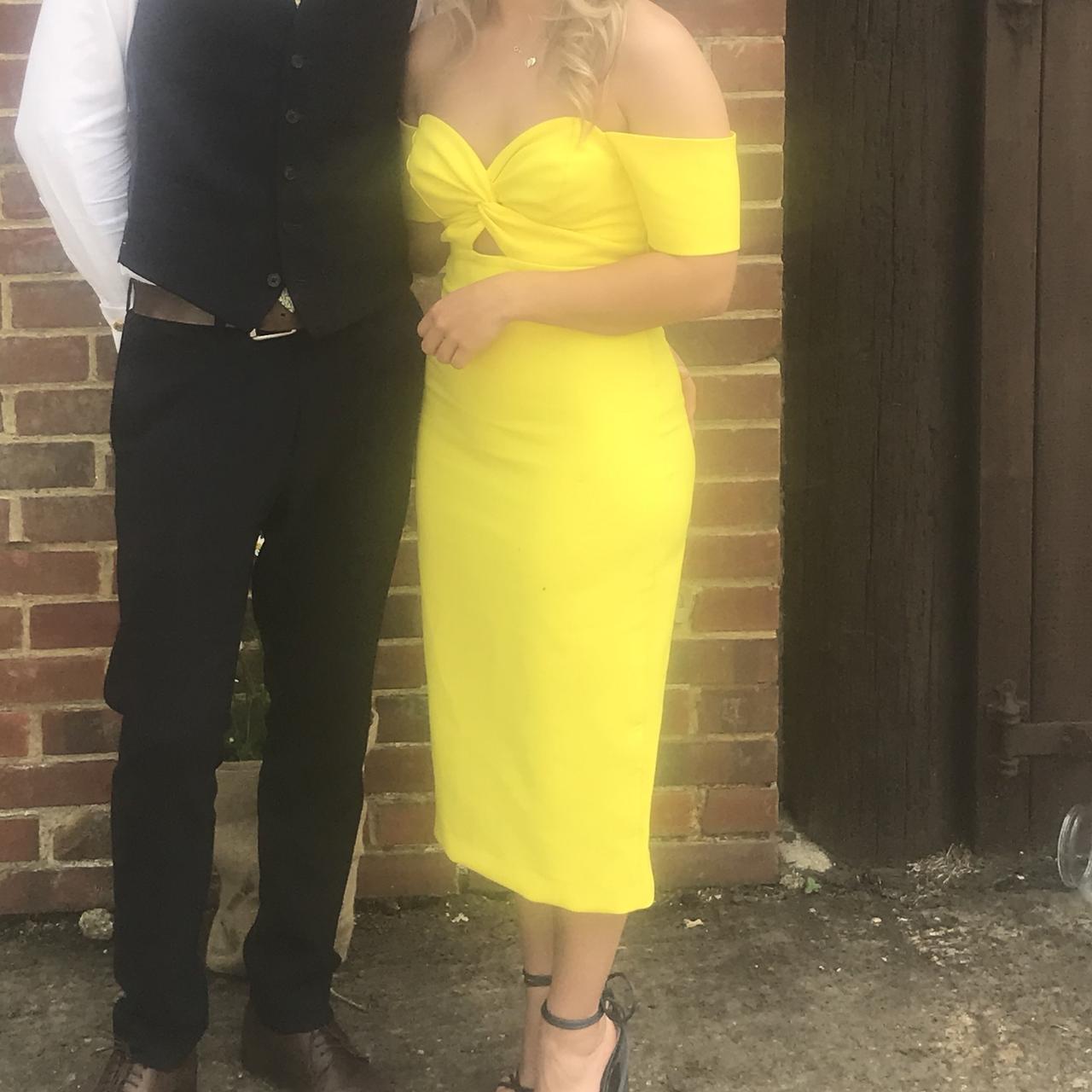 River island yellow bardot dress hotsell