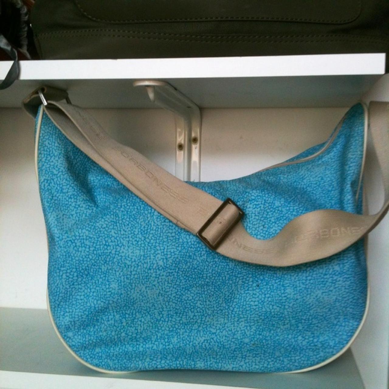 Borsa Borbonese mod. Luna azzurra borsa borbonese Depop