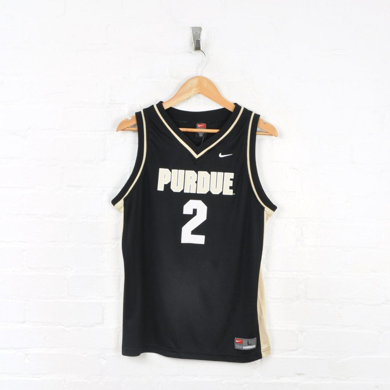Vintage Nike Purdue Basketball Jersey Black... Depop