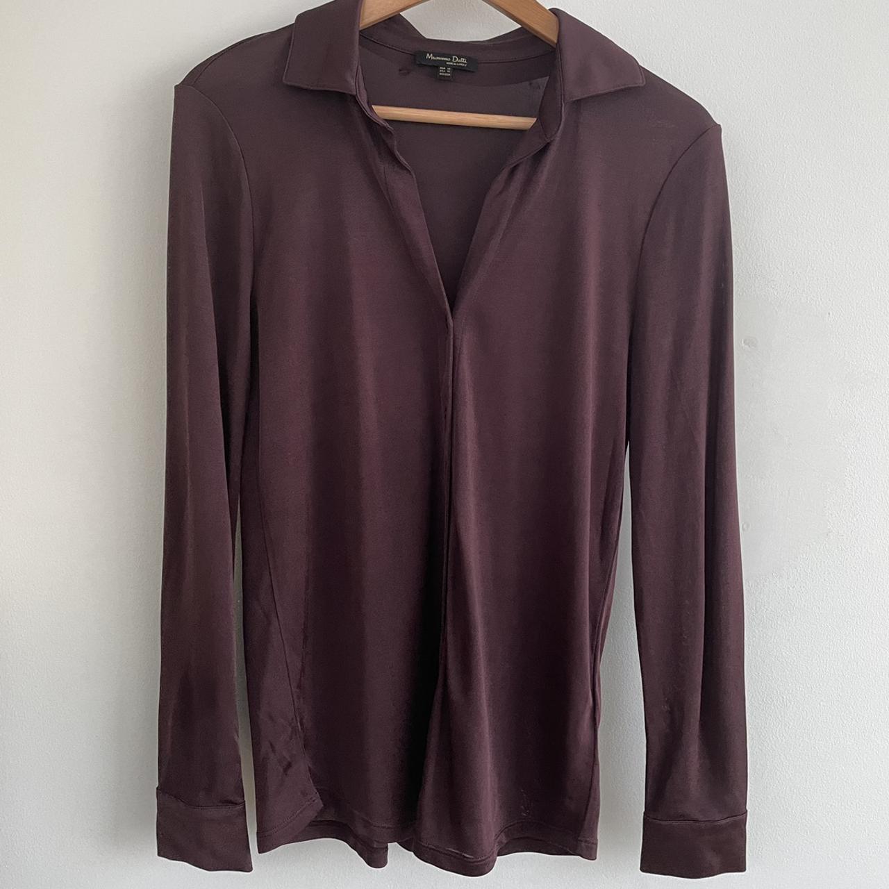 Massimo Dutti Blouse UK XS UK 6 10 Viscose Slinky Depop