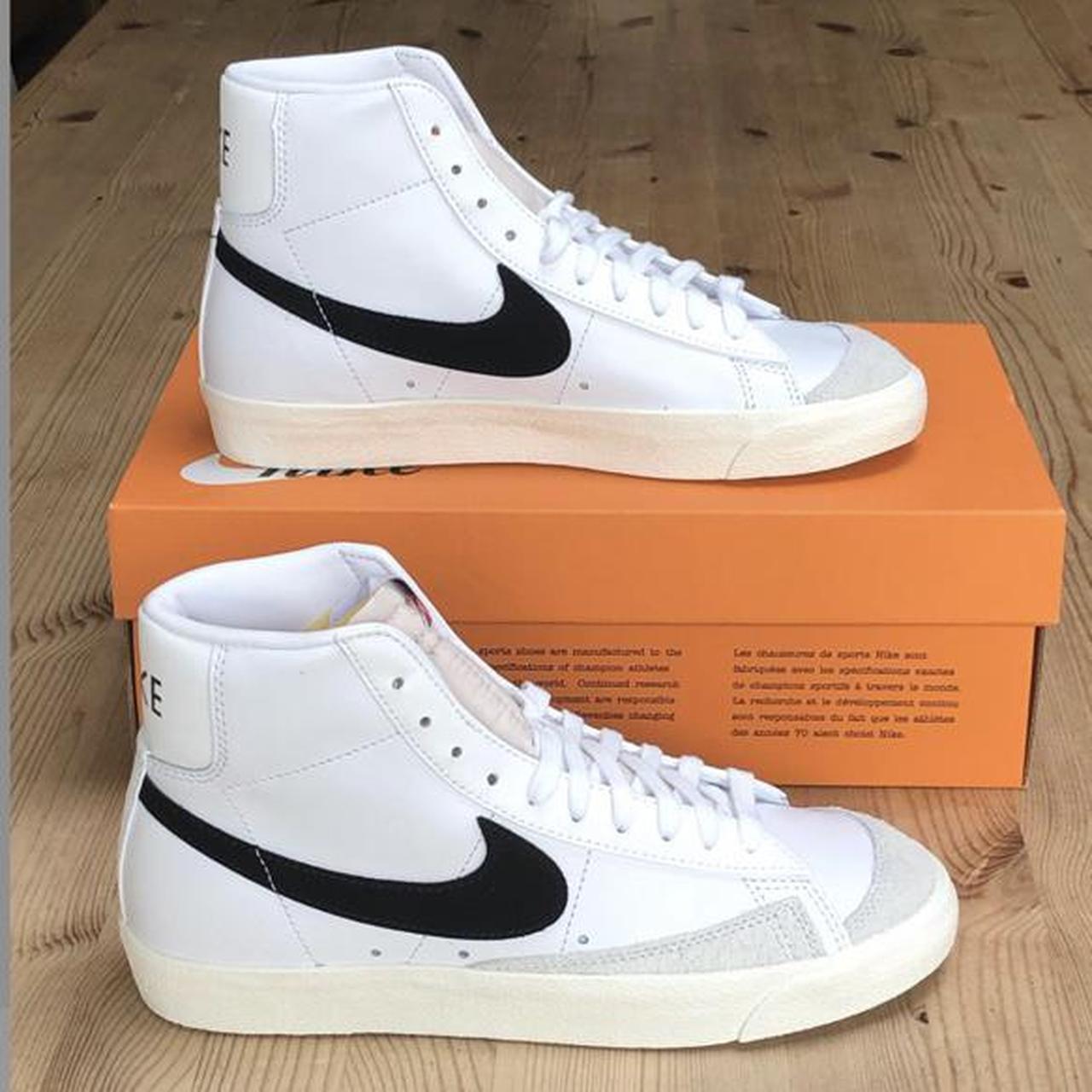 Nike mid 77’s black and white blazer, worn once,... - Depop