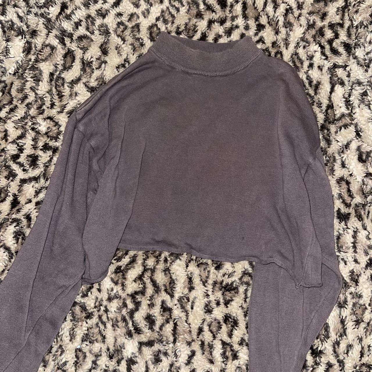 Long sleeve gray/brownish cropped turtle neck, very... - Depop