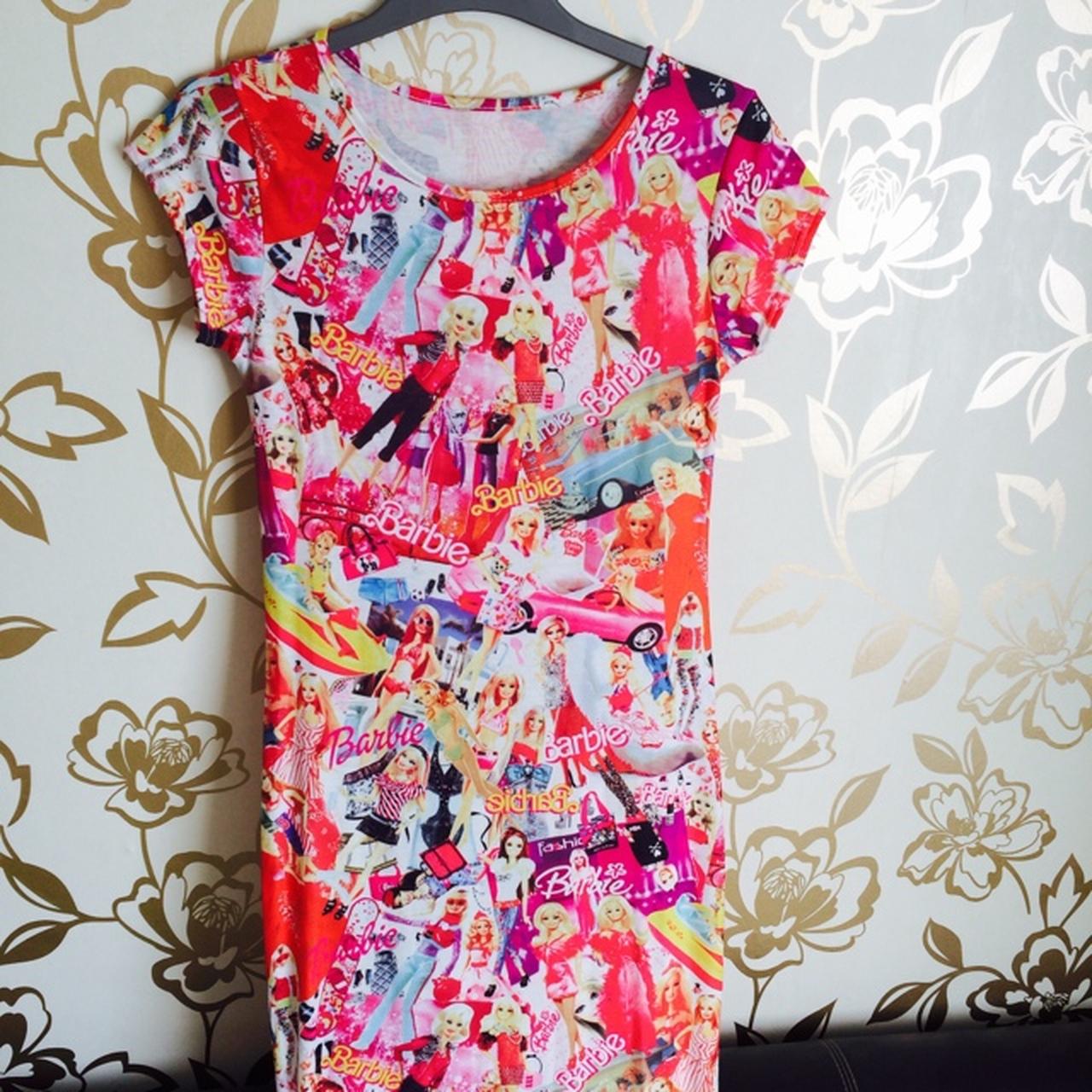 Barbie print midi dress. Only worn once and in... - Depop