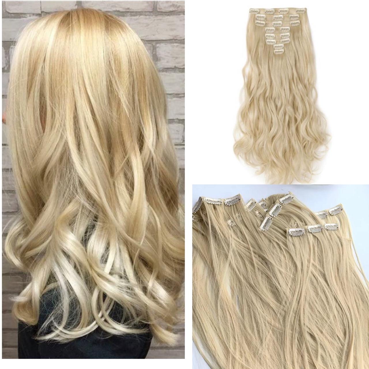 New 24 Inches Synthetic Fiber Clip In Curly Hair Depop   P0 