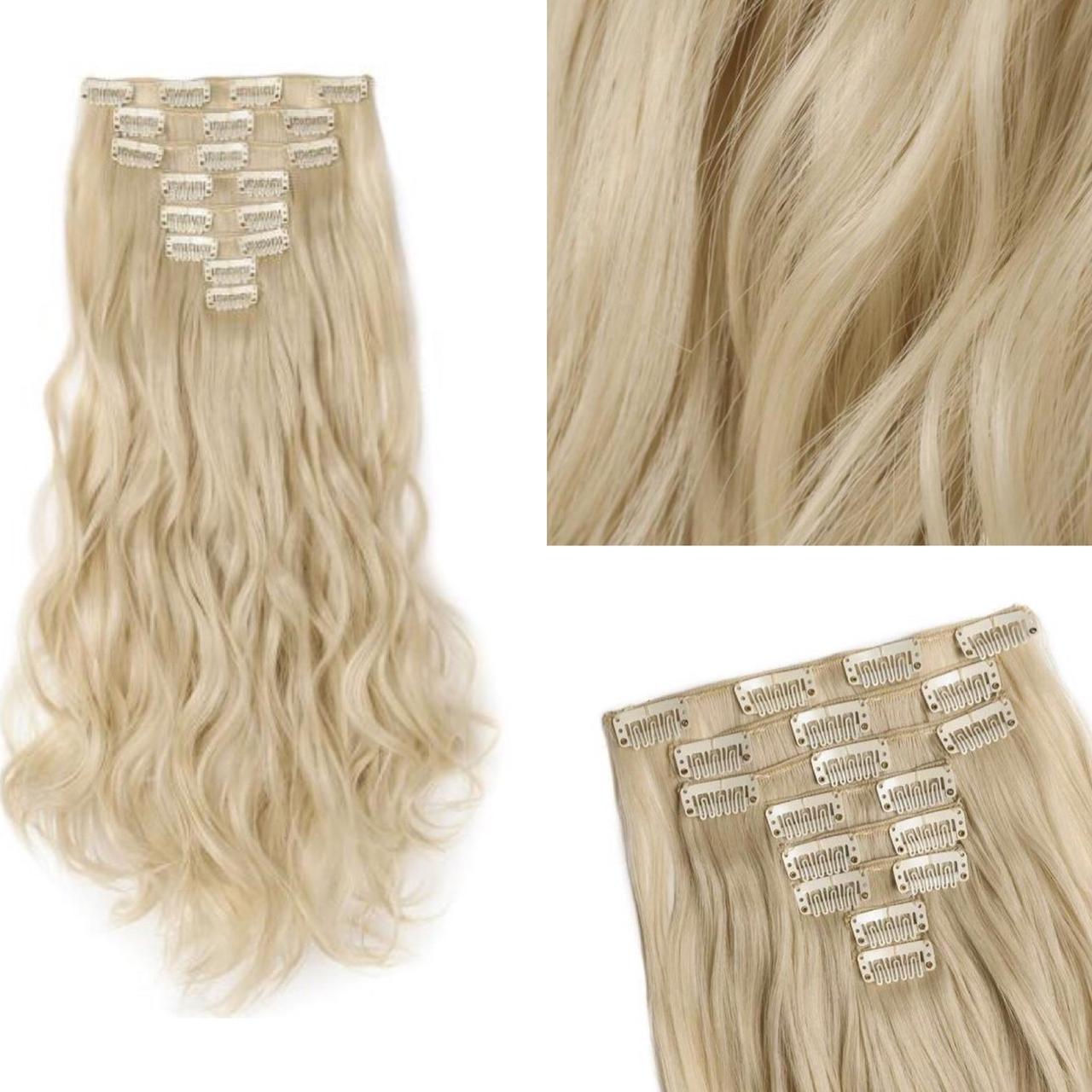 New 24 Inches Synthetic Fiber Clip In Curly Hair Depop   P0 