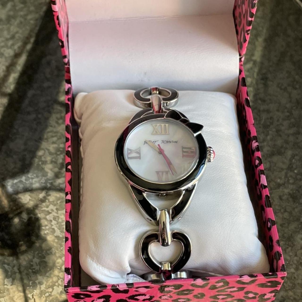 Betsey Johnson Women S Black And Silver Watch Depop   P0 