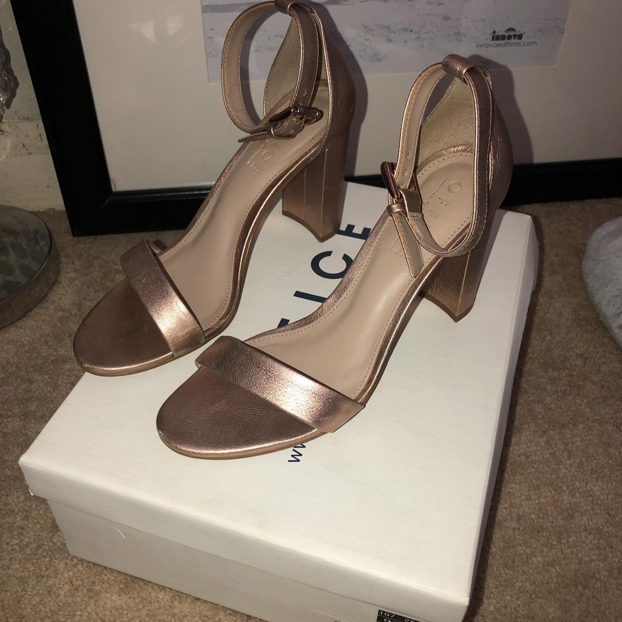 Office rose gold sale block heels